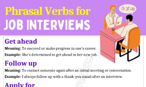 Phrasal Verbs for Job Interviews 1