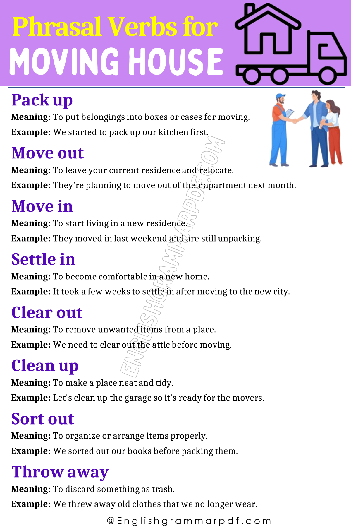 Phrasal Verbs for Moving House