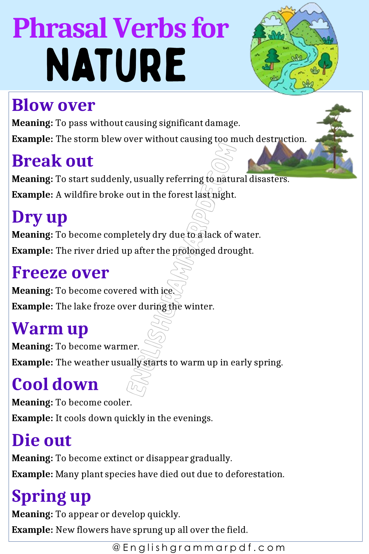 Phrasal Verbs for Nature