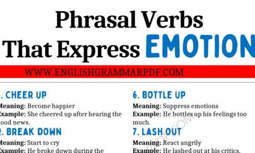 20 Phrasal Verbs that Express Emotions