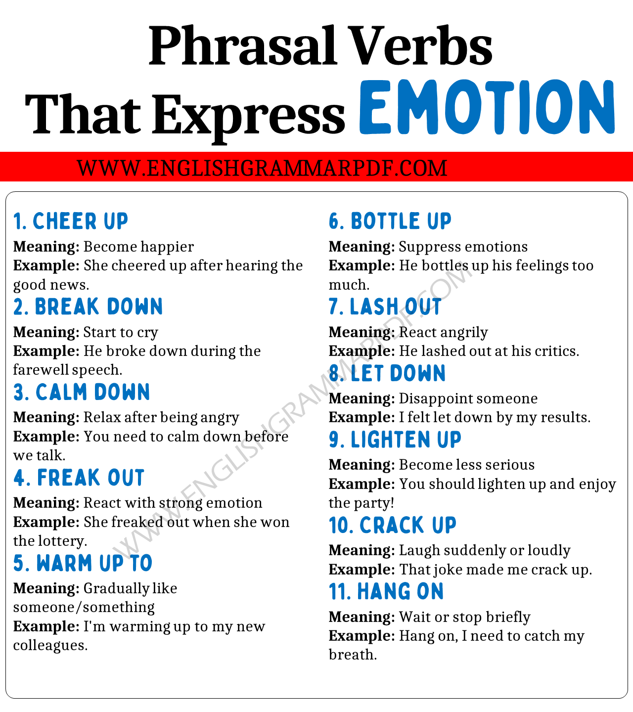Phrasal Verbs that Express Emotions