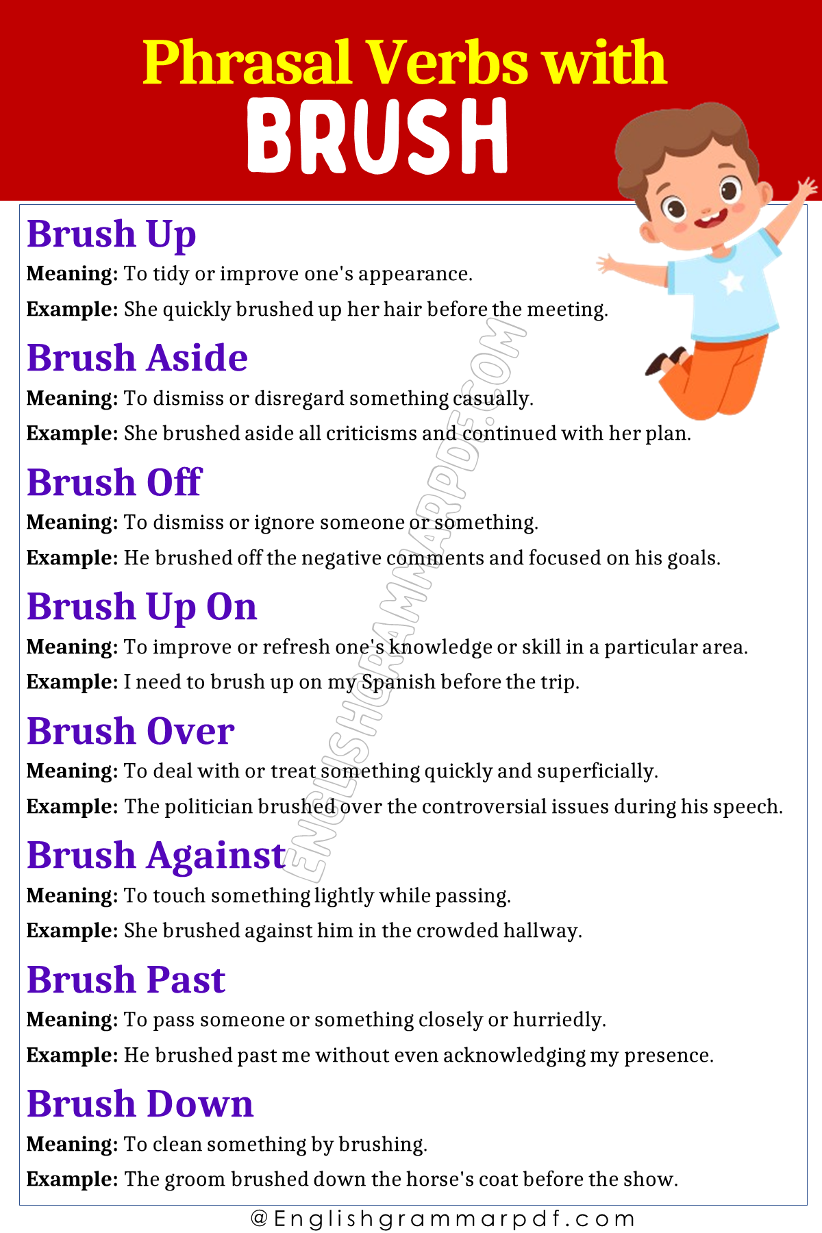 Phrasal Verbs with Brush
