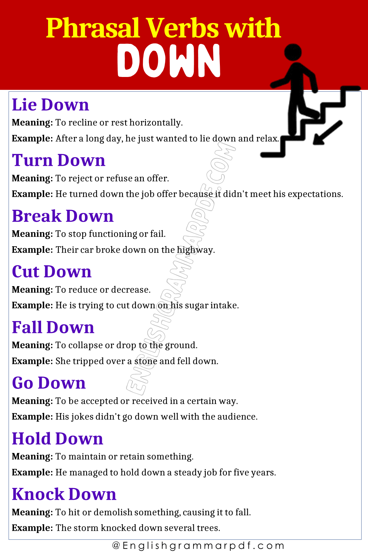 Phrasal Verbs with Down