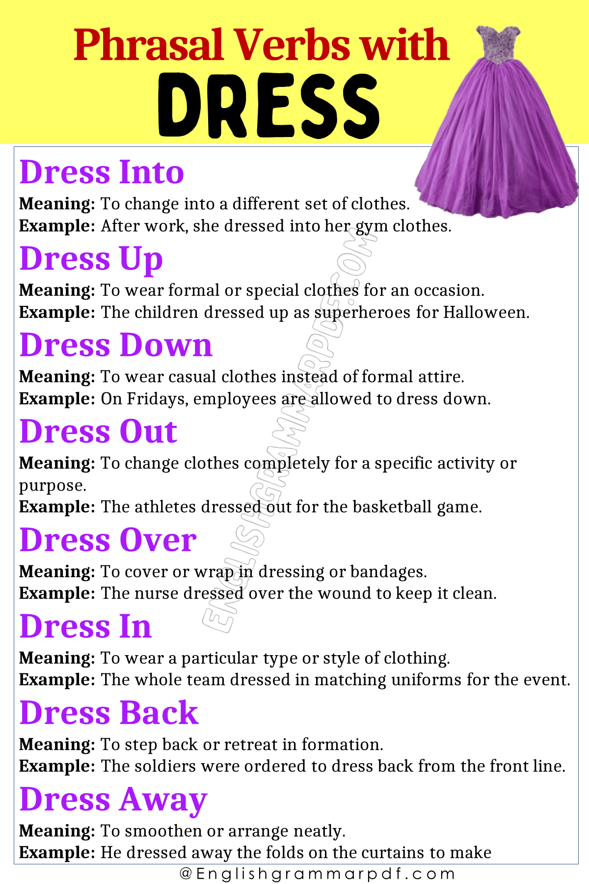 Phrasal Verbs with Dress 2
