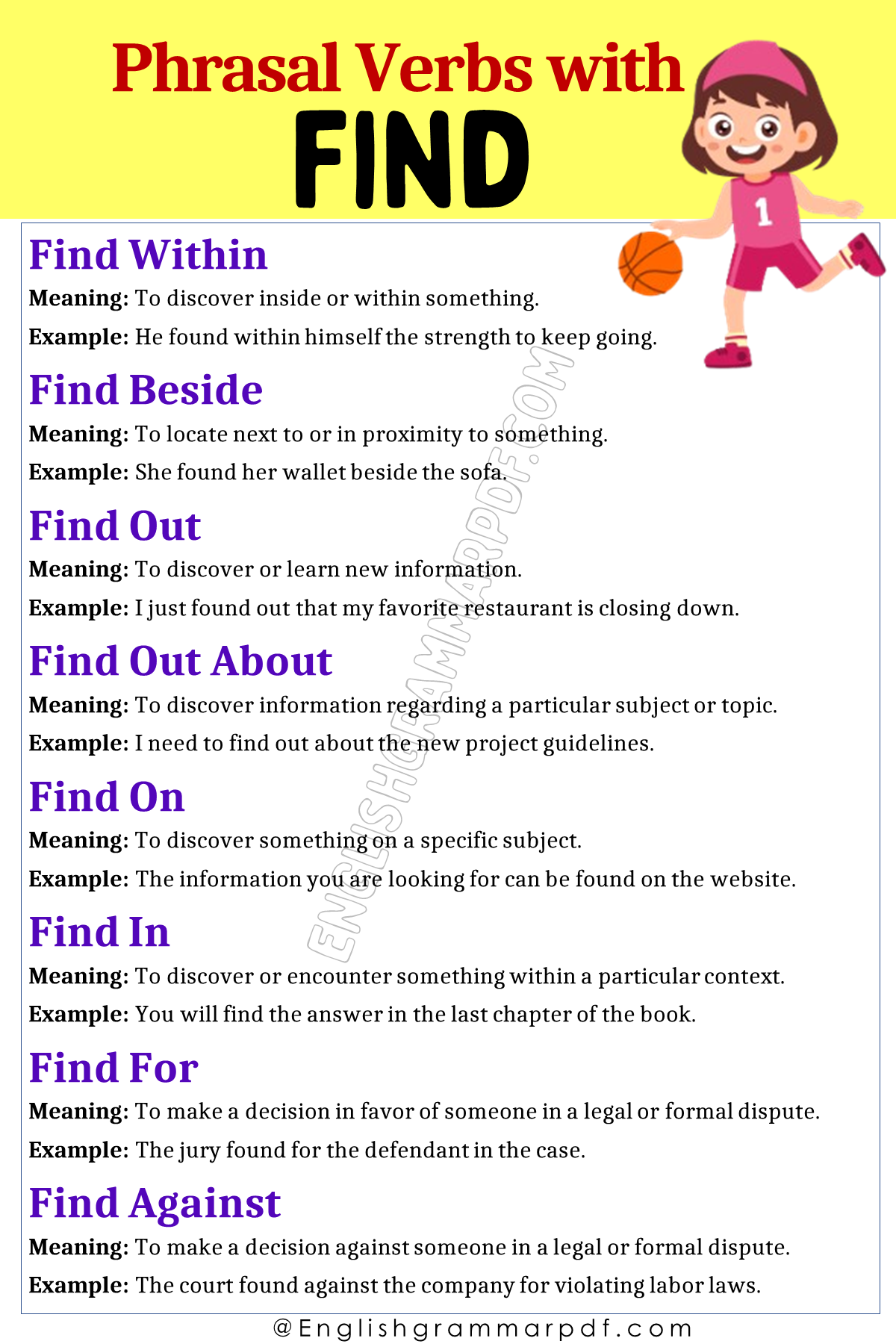 Phrasal Verbs with Find