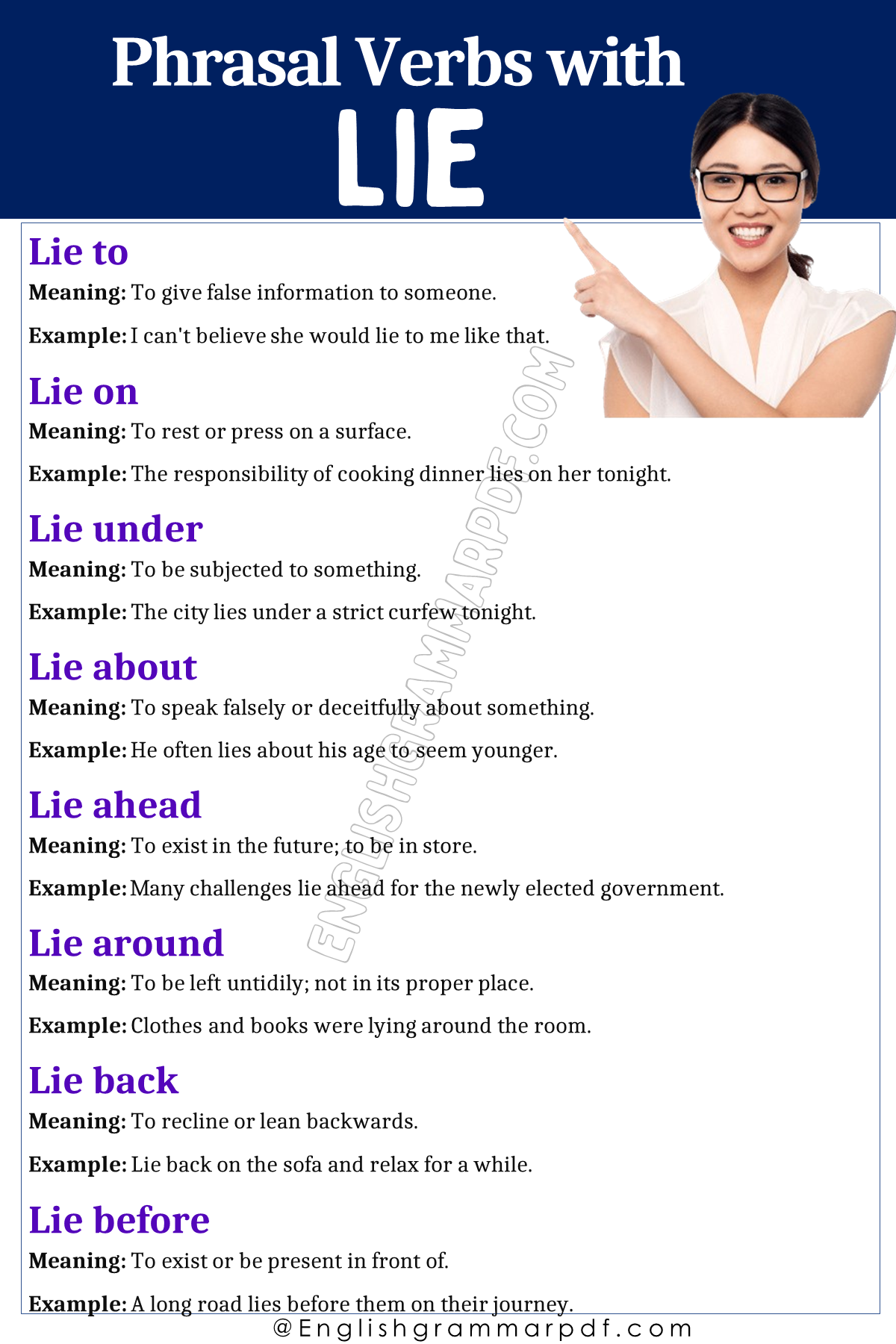 Phrasal Verbs with Lie