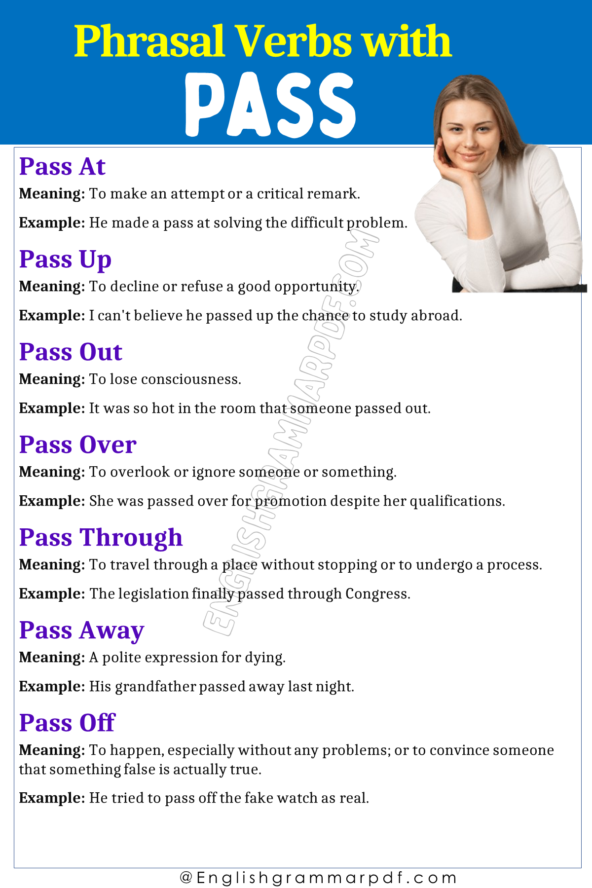 Phrasal Verbs with Pass