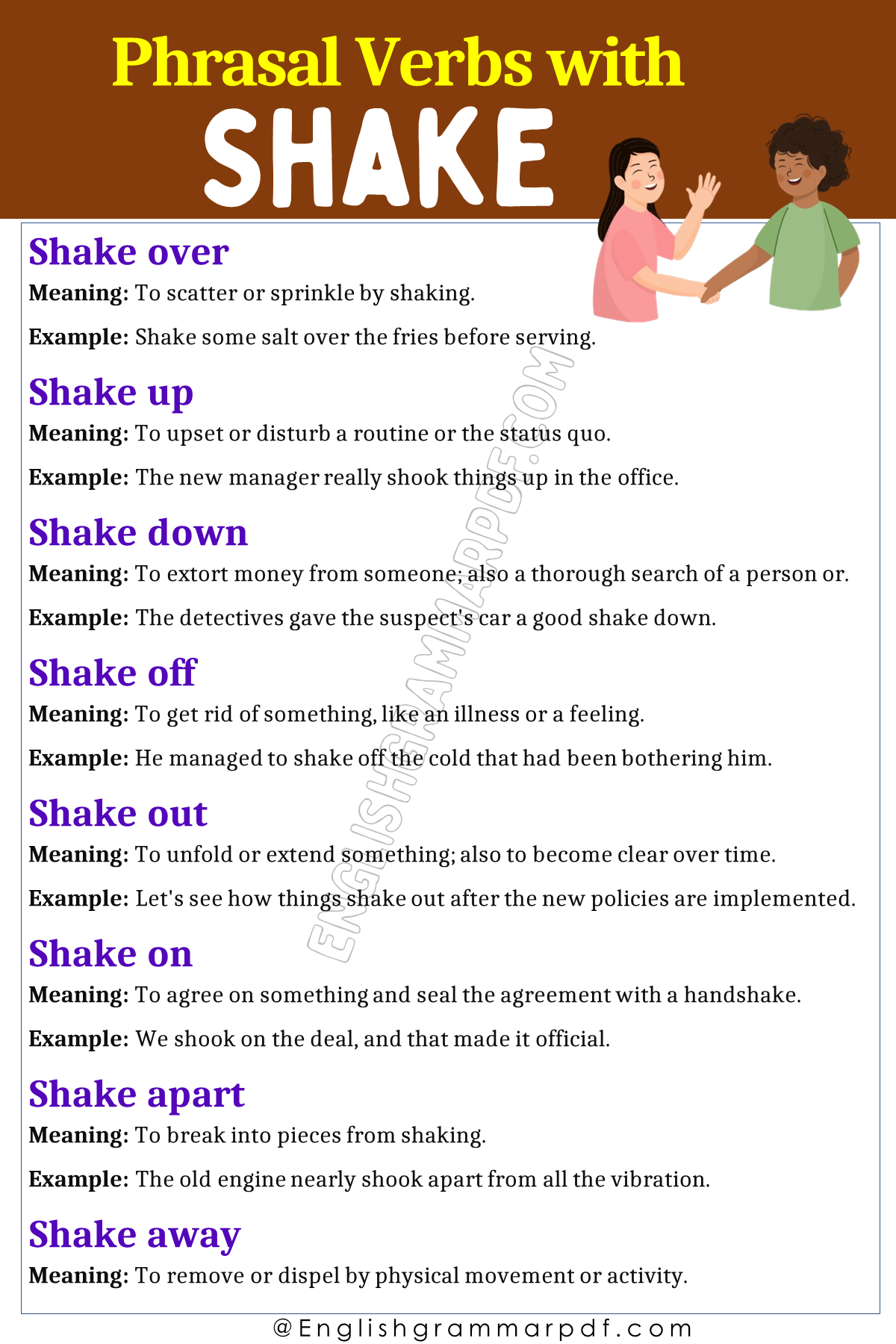 Phrasal Verbs with Shake