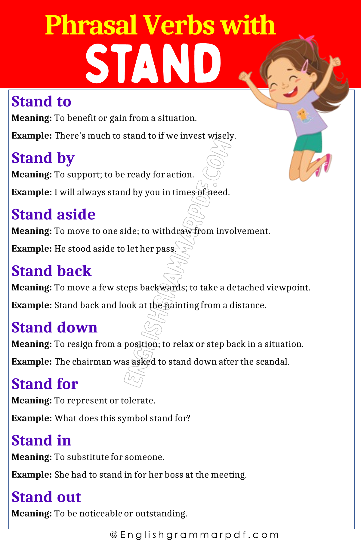 Phrasal Verbs with Stand