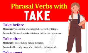 Phrasal Verbs with Take 1