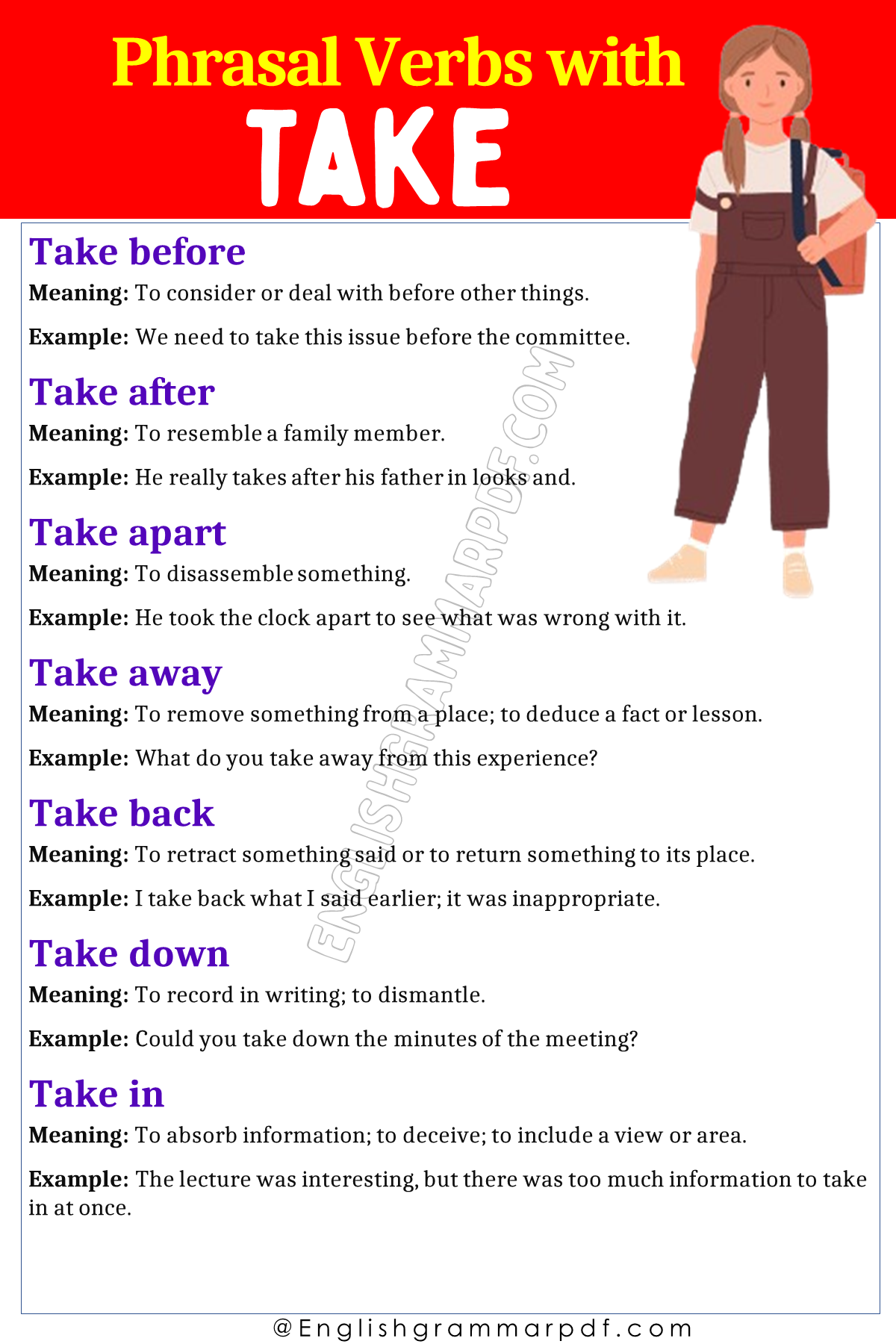 Phrasal Verbs with Take