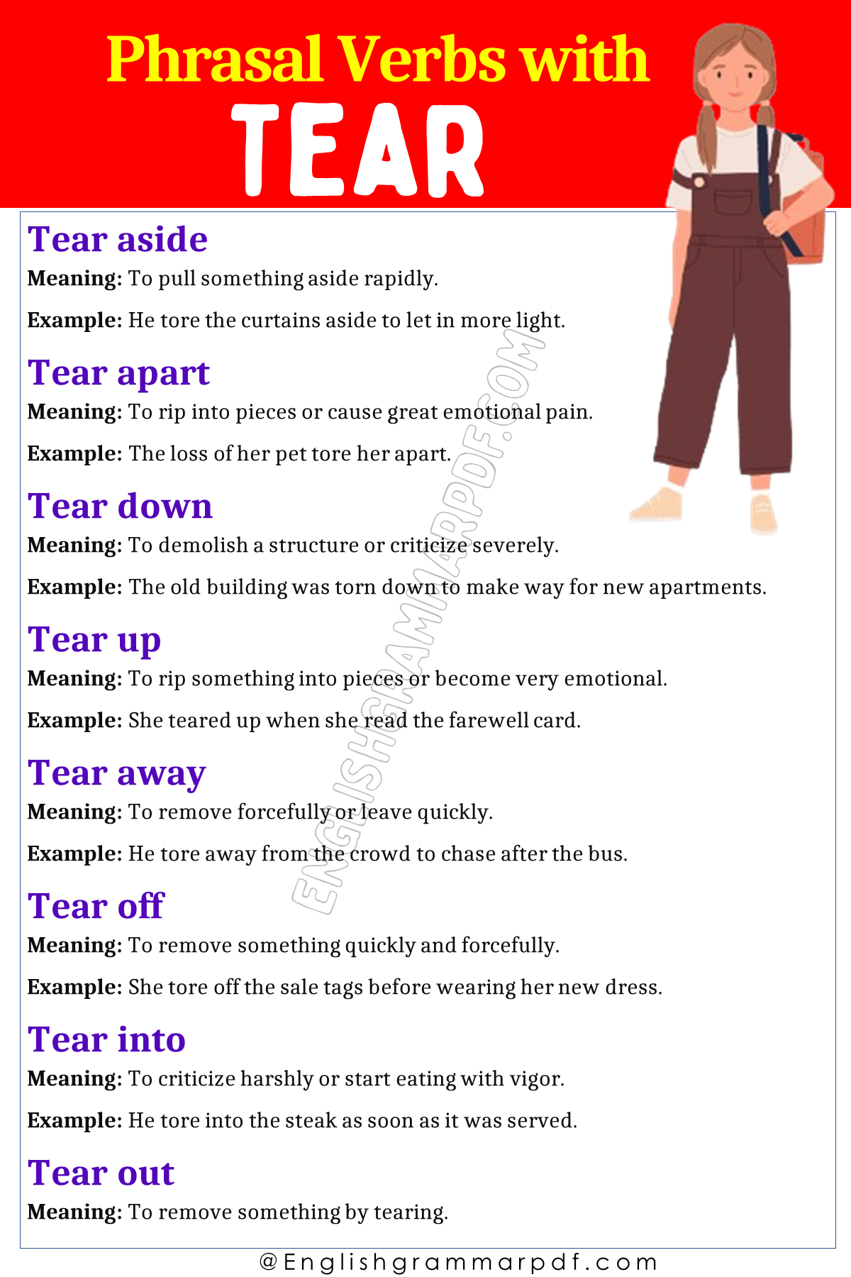 Phrasal Verbs with Tear