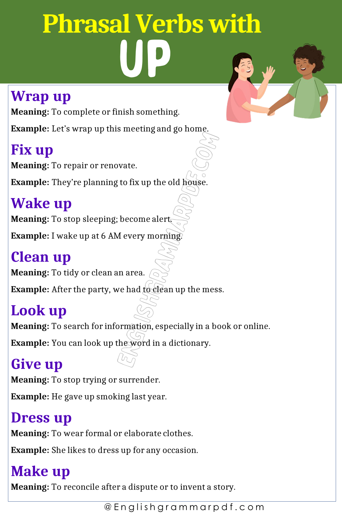 Phrasal Verbs with Up
