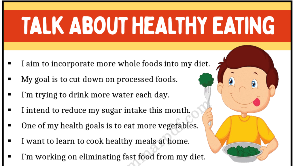 Phrases to Talk about Healthy Eating Copy