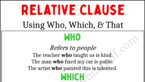 Relative Clauses with WHO, WHICH and THAT Copy