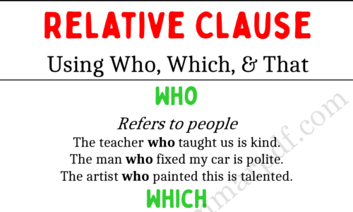 Relative Clauses with WHO, WHICH and THAT