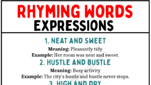 Rhyming Words Expressions Copy