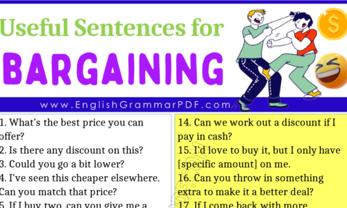 100 Money Saving Sentences for Bargaining