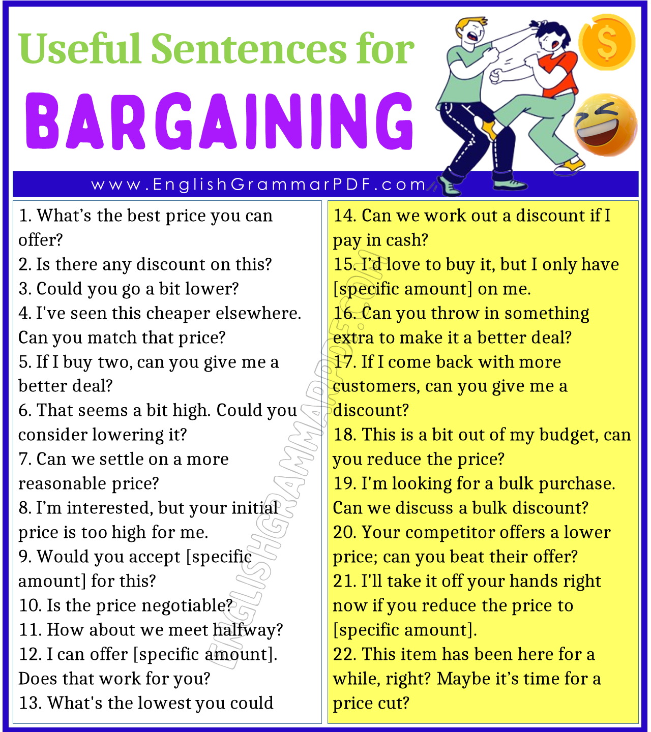 Sentences for Bargaining