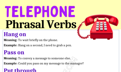 Telephone Phrasal Verbs In English