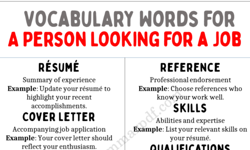 30 Vocabulary For a Person Looking for a Job