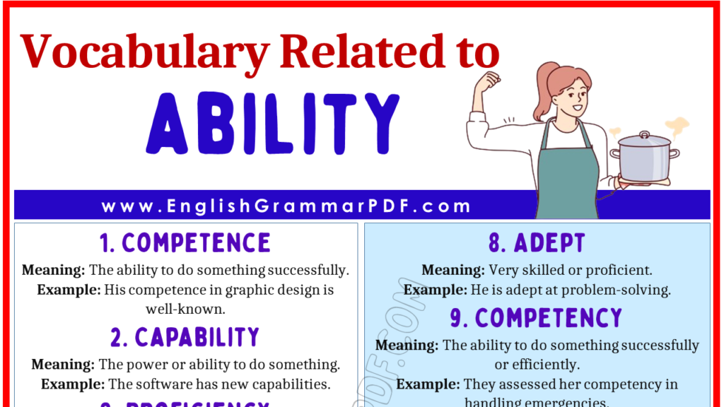 Vocabulary Words Related to Ability 1