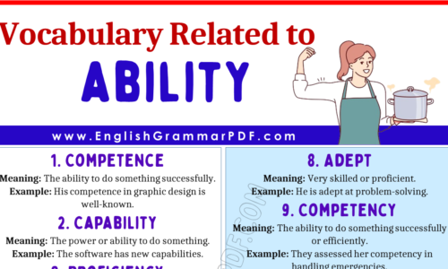 20 Vocabulary Words Related to Ability