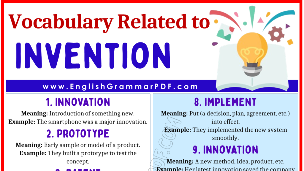 Vocabulary Words Related to Invention 1