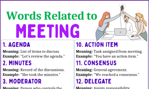 30 Vocabulary Words Related to Meeting