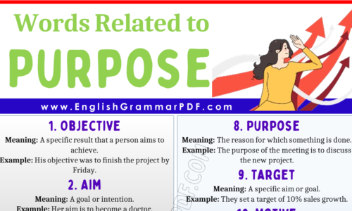 20 Vocabulary Words Related to Purpose