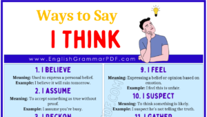 Ways To Say I Think 1