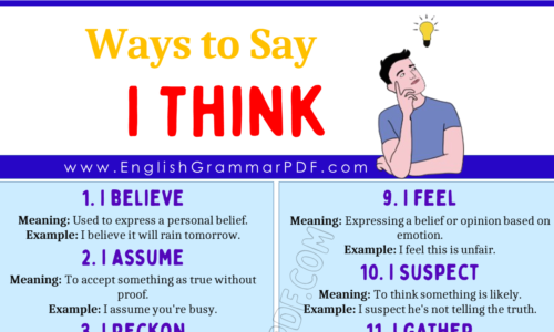 20 Ways To Say “I Think”