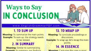 Ways To Say In Conclusion 1