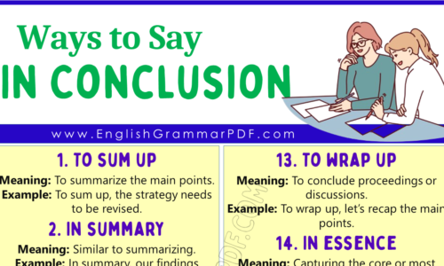 20 Ways To Say “In Conclusion”