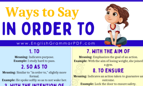 20 Ways To Say “In Order To”