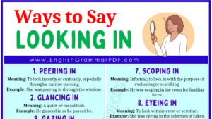 Ways To Say Looking In 1