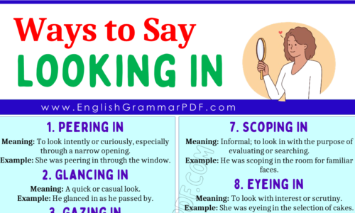 20 Ways To Say “Looking In”