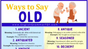 Ways To Say Old 1