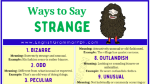 Ways To Say Strange 1