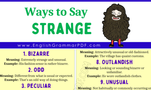 20 Ways To Say “Strange”