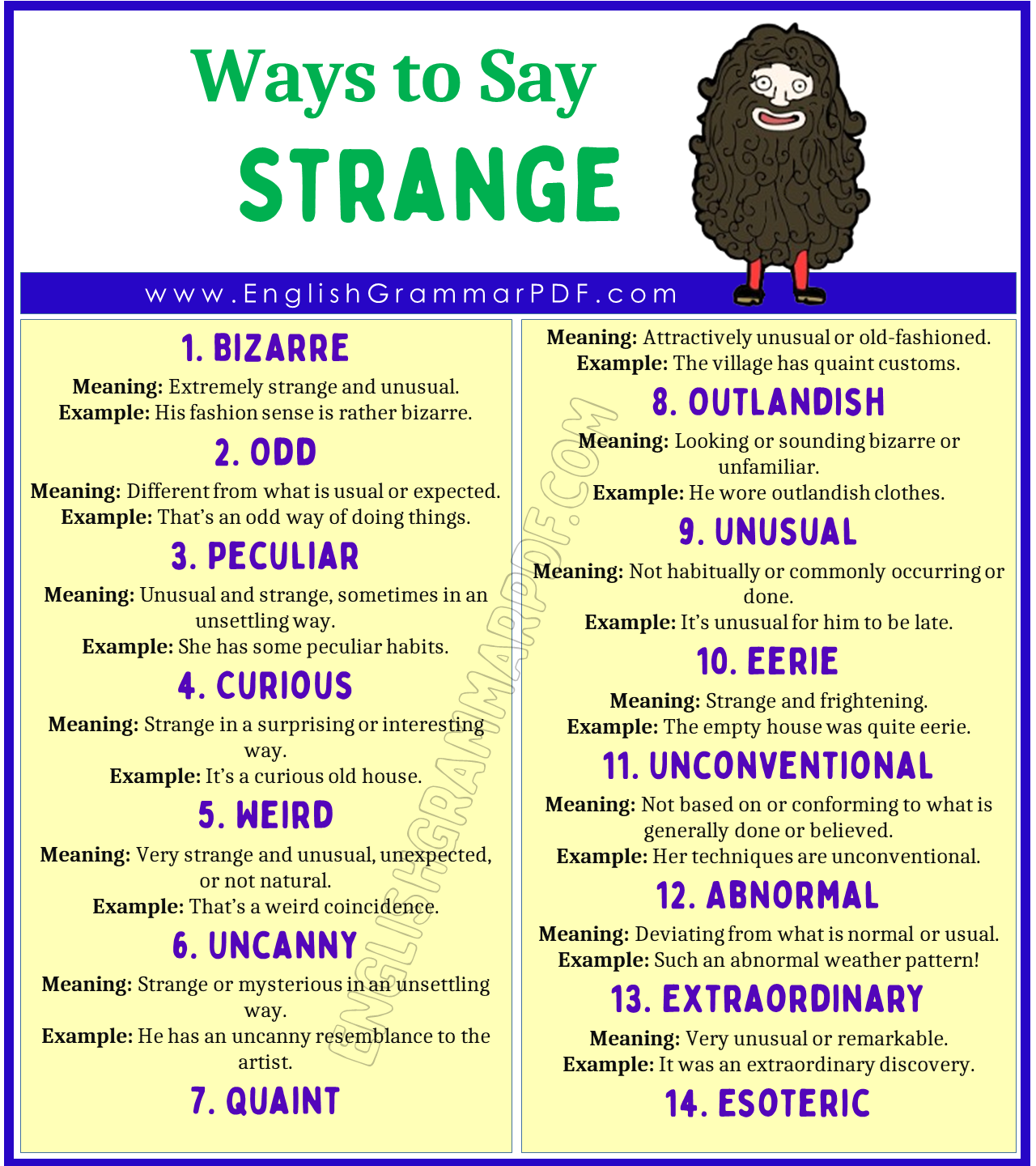 Ways To Say Strange