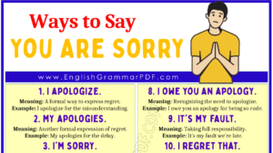 Ways To Say You Are Sorry 1