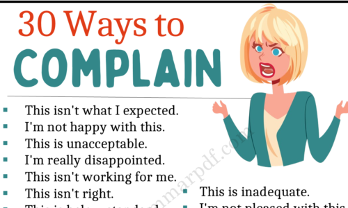 30 Ways to Complain in English (Accepting & Rejecting a Complain)