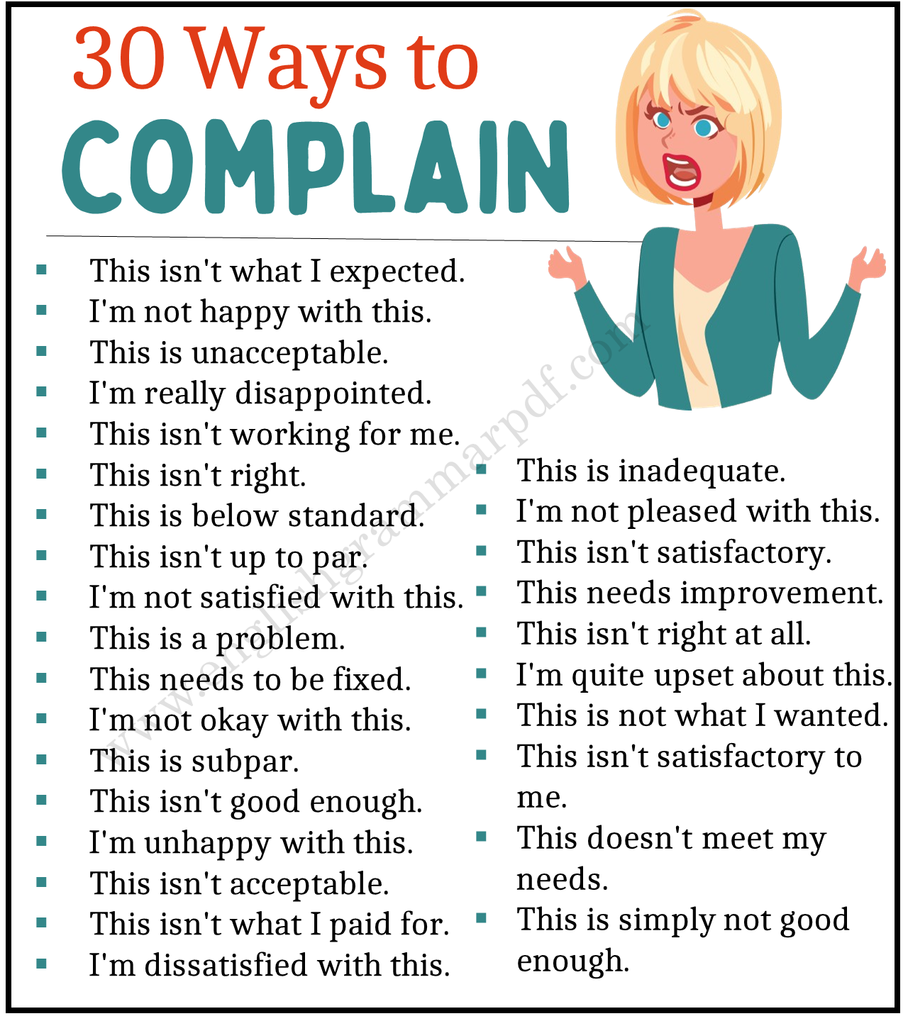 Ways to Complain in English