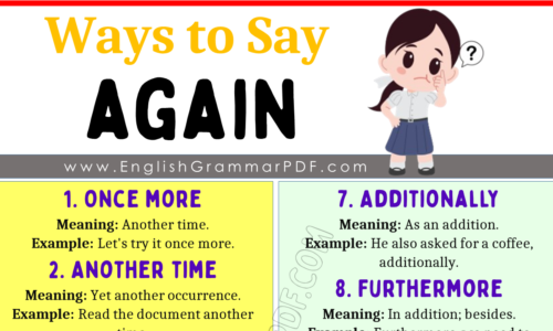 Learn 20 Ways to Say “Again”