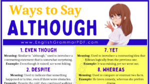 Ways to Say Although 1