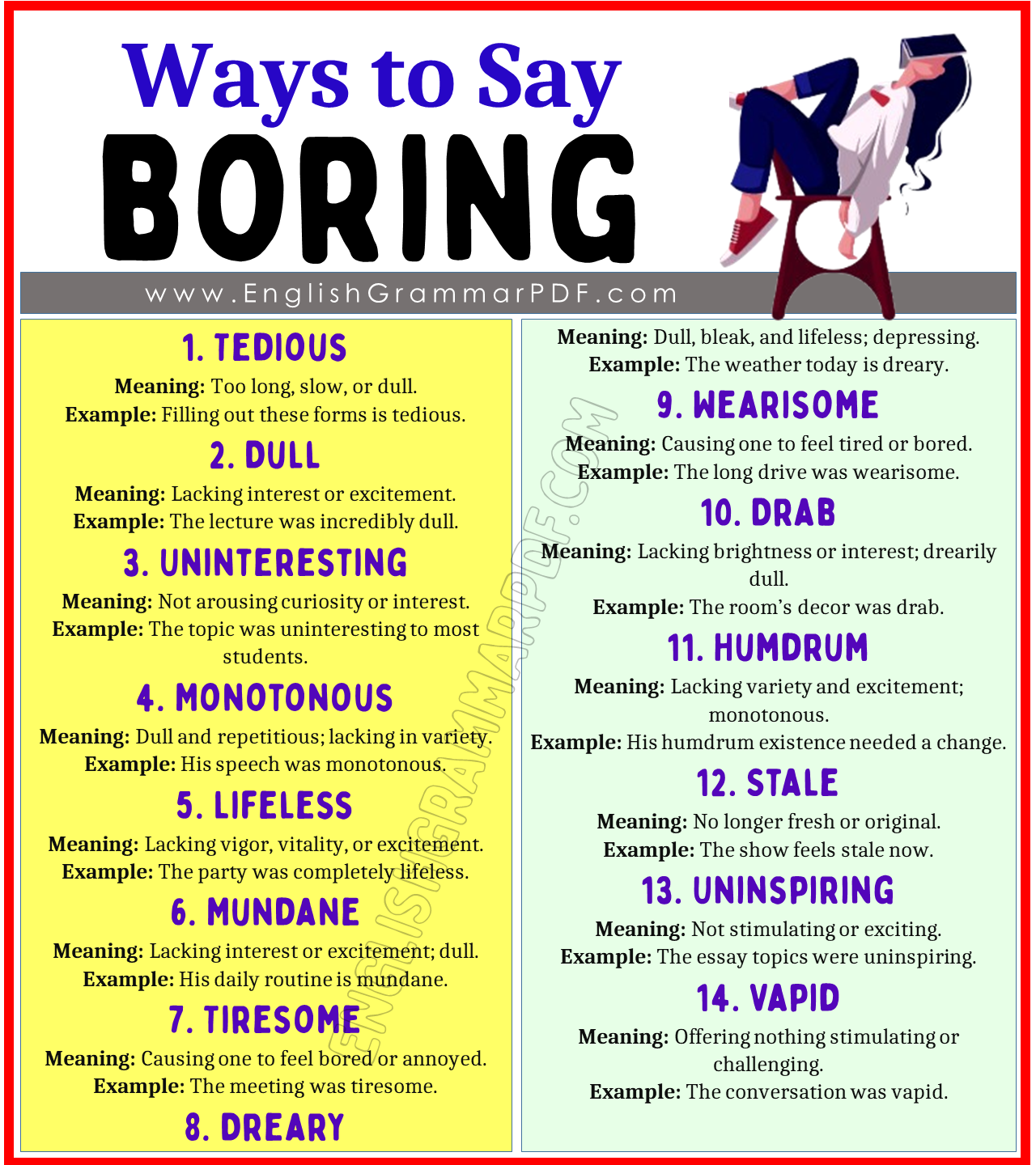 Ways to Say Boring 2