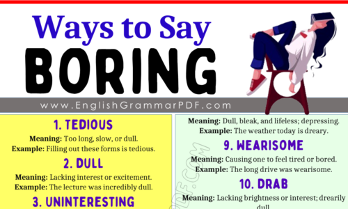 Learn 20 Ways to Say “Boring”