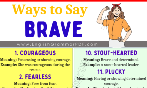 Learn 20 Ways to Say “Brave”