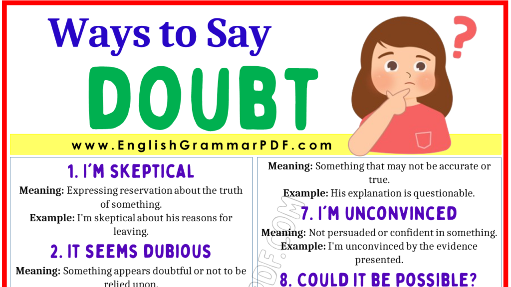 Ways to Say Doubt 1